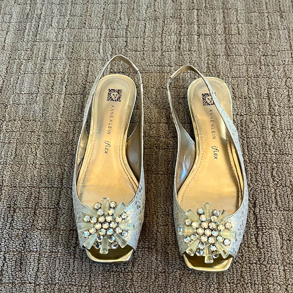 Anne Klein iflex embellished sling back